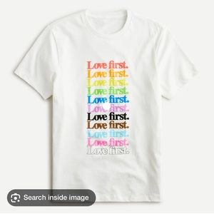I Crew Sz Medium Love First T-Shirt